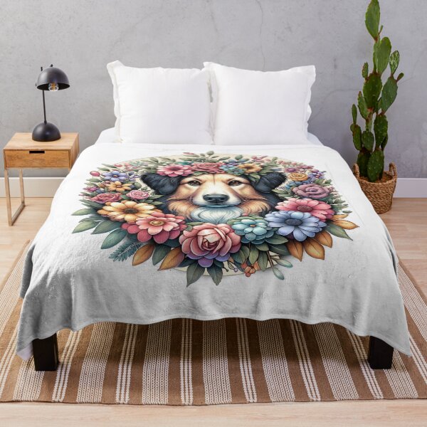 Item preview, Floral Dog Portrait designed and sold by SiarheiYur.