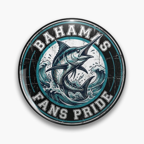Item preview, Vintage Bahamas Athletic Marlin Fans Badge designed and sold by DuckOddity.