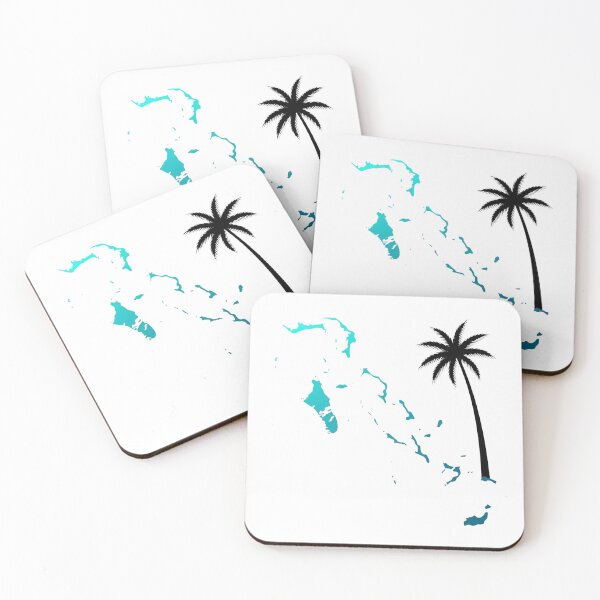 Item preview, Modern Minimalist Bahamas Map Palm Tree Art designed and sold by DuckOddity.