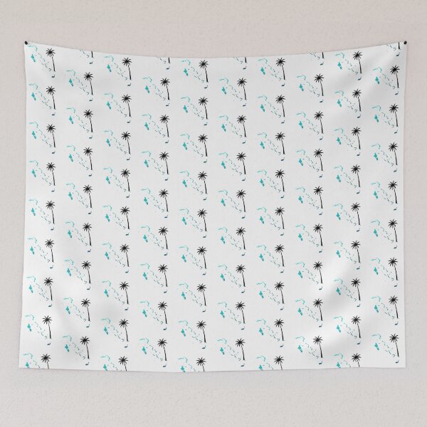 Item preview, Modern Minimalist Bahamas Map Palm Tree Art designed and sold by DuckOddity.