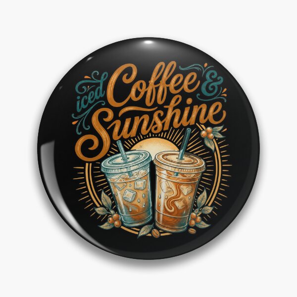 Item preview, Retro Iced Coffee And Sunshine Summer Illustration designed and sold by ZENVIRART.