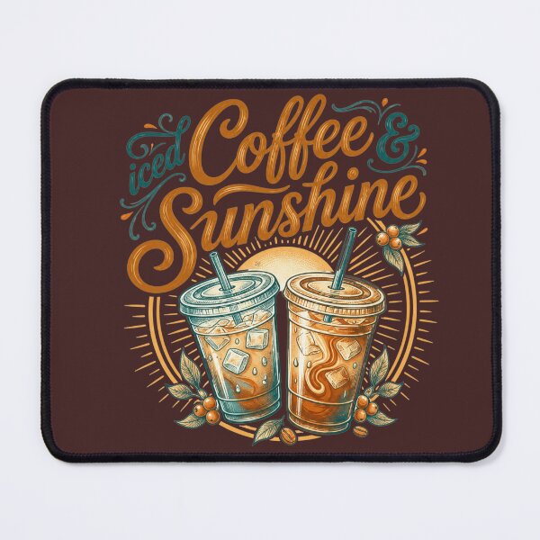 Item preview, Retro Iced Coffee And Sunshine Summer Illustration designed and sold by ZENVIRART.