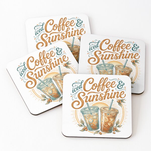 Item preview, Retro Iced Coffee And Sunshine Summer Illustration designed and sold by ZENVIRART.