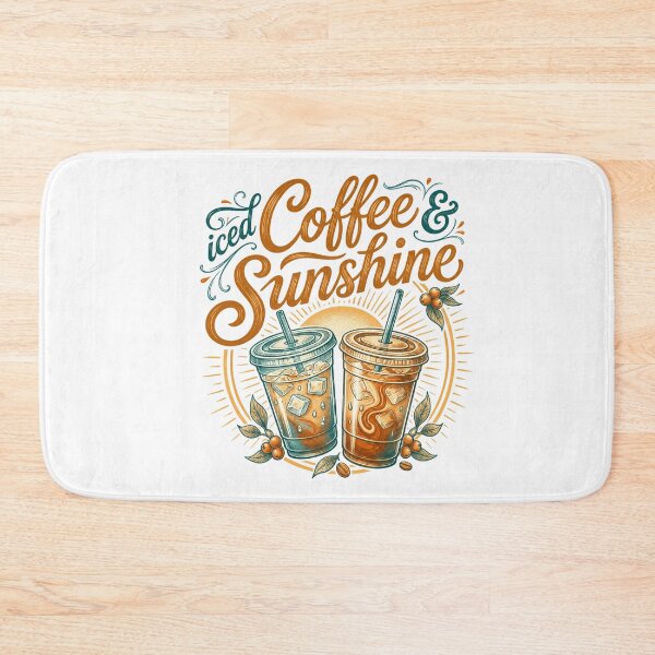 Item preview, Retro Iced Coffee And Sunshine Summer Illustration designed and sold by ZENVIRART.