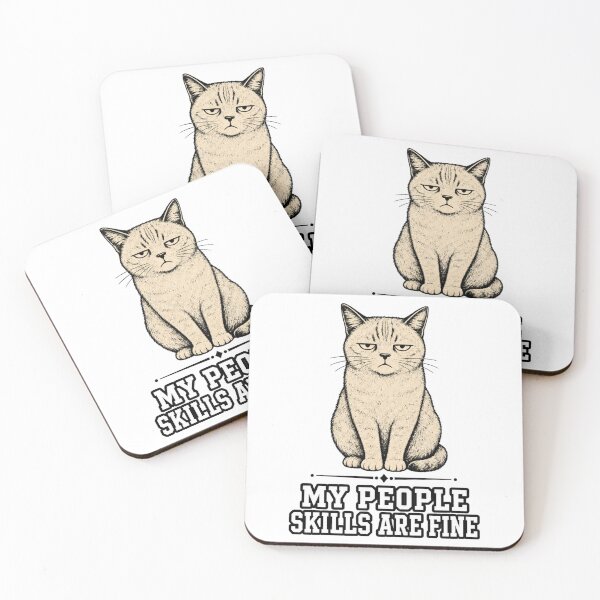Item preview, My People Skills Are Fine | Funny Sarcastic Cat | Introvert Humor designed and sold by ChaosThreadsCo.