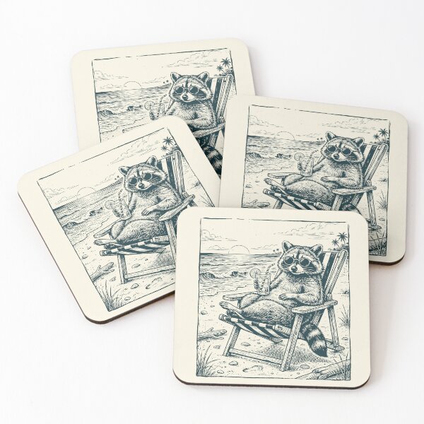 Item preview, Raccoon Beach Vacation Summer Vibes Feral Relaxing designed and sold by Y-Vibes.