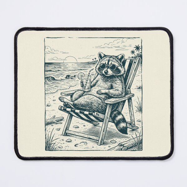 Item preview, Raccoon Beach Vacation Summer Vibes Feral Relaxing designed and sold by Y-Vibes.