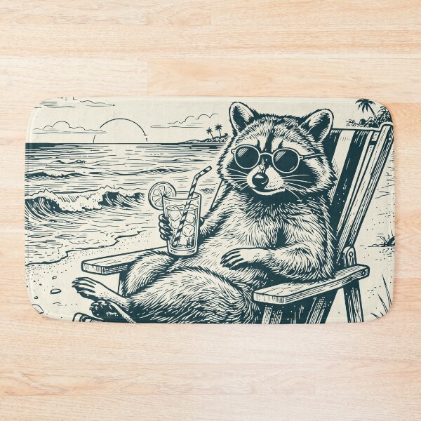 Item preview, Raccoon Beach Vacation Summer Vibes Feral Relaxing designed and sold by Y-Vibes.