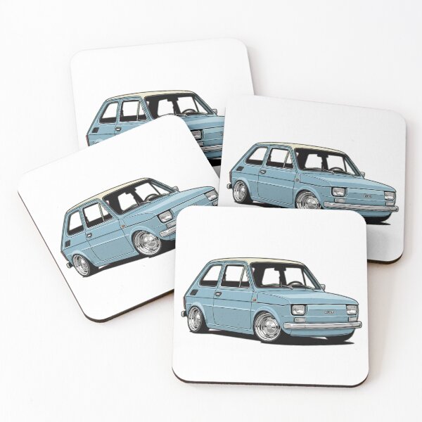 Item preview, Classic Fiat 126p Lowered – Vintage Polish City Car Retro Automotive Design designed and sold by ArcticFoxStudio.
