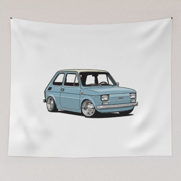 Item preview, Classic Fiat 126p Lowered – Vintage Polish City Car Retro Automotive Design designed and sold by ArcticFoxStudio.