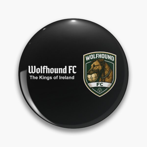 Item preview, Wolfhound FC - Kings of Ireland - Irish Wolfhound with soccer ball in mouth - white font designed and sold by Irish Wolfhound Central.