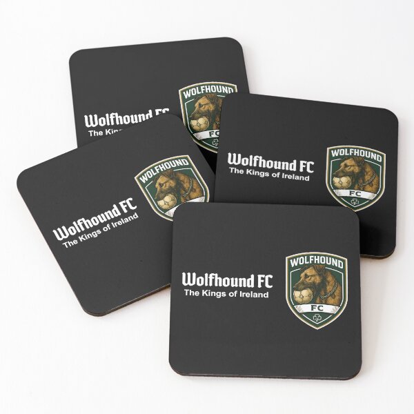 Item preview, Wolfhound FC - Kings of Ireland - Irish Wolfhound with soccer ball in mouth - white font designed and sold by Irish Wolfhound Central.