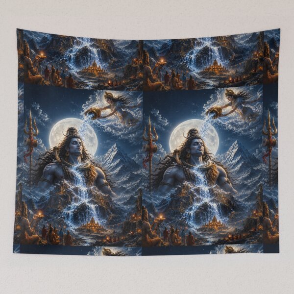 Item preview, Mahasivaratri Ganga Descending onto Lord Shiva | Kailash Divine Wall Art designed and sold by Homyar.