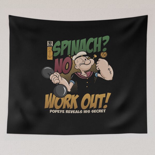 Item preview, Popeye Reveals His Secret - Retro Comic Gym Parody designed and sold by MrGlayga.