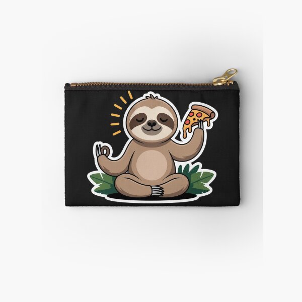 Item preview, Zen Yoga Sloth Meditation with Pizza - Funny Mindfulness Wildlife Sticker designed and sold by Barkashow.