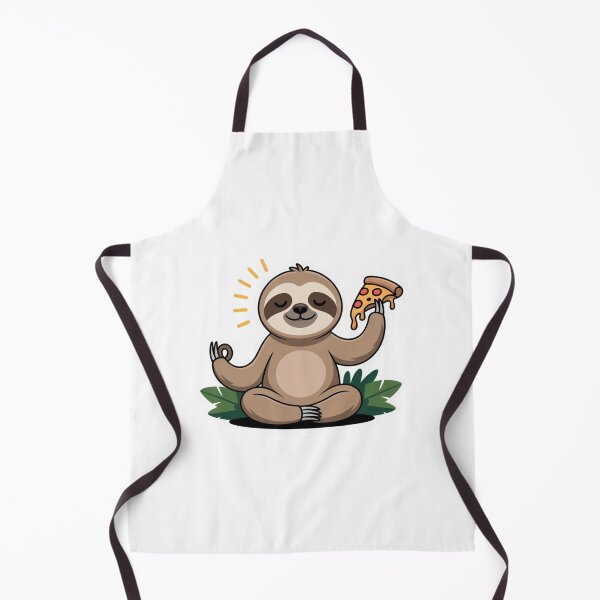 Item preview, Zen Yoga Sloth Meditation with Pizza - Funny Mindfulness Wildlife Sticker designed and sold by Barkashow.