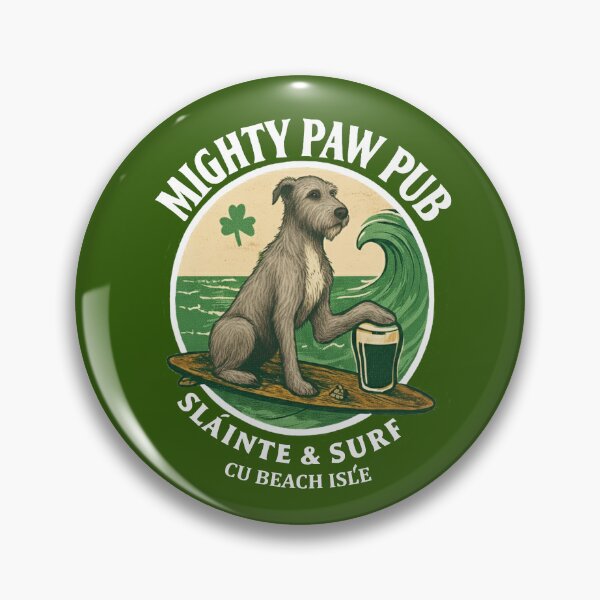 Item preview, Might Paw Pub - white font & circle designed and sold by Irish Wolfhound Central.