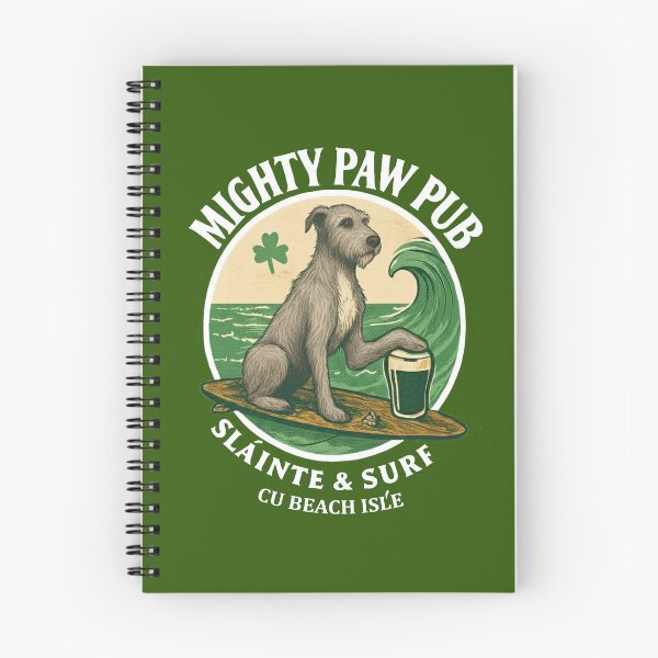 Item preview, Might Paw Pub - white font & circle designed and sold by Irish Wolfhound Central.