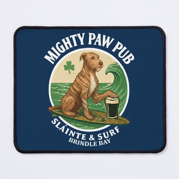 Item preview, Might Paw Pub - Brindle Bay - white font & circle designed and sold by Irish Wolfhound Central.