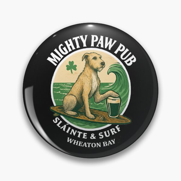 Item preview, Might Paw Pub - Wheaton Bay - White font & Circle designed and sold by Irish Wolfhound Central.