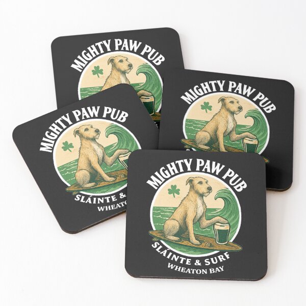 Item preview, Might Paw Pub - Wheaton Bay - White font & Circle designed and sold by Irish Wolfhound Central.