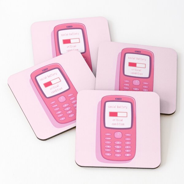 Item preview, Y2K Aesthetic Low Battery Flip Phone Illustration designed and sold by GirlyVision.