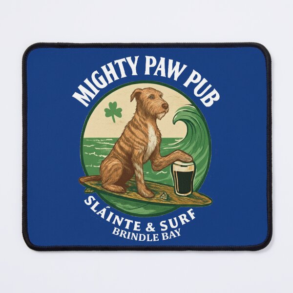 Item preview, Might Paw Pub - Brindle Bay - white font designed and sold by Irish Wolfhound Central.