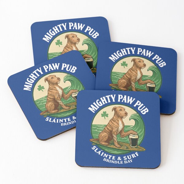 Item preview, Might Paw Pub - Brindle Bay - white font designed and sold by Irish Wolfhound Central.