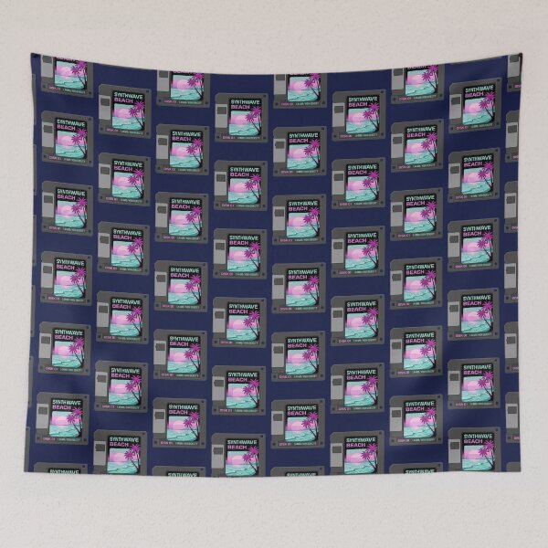 Item preview, Retro Floppy Disk Synthwave Sunset Beach Lo-Fi Tech designed and sold by RetroRewind Studio.