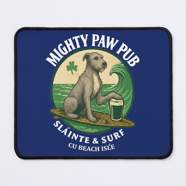 Item preview, Might Paw Pub - white font designed and sold by Irish Wolfhound Central.