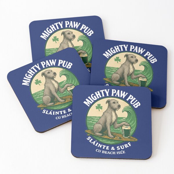 Item preview, Might Paw Pub - white font designed and sold by Irish Wolfhound Central.