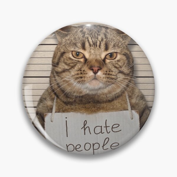 Item preview, Funny Bad Cat Mugshot I Hate People Meme designed and sold by Studio-Giroflee.