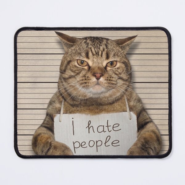Item preview, Funny Bad Cat Mugshot I Hate People Meme designed and sold by Studio-Giroflee.