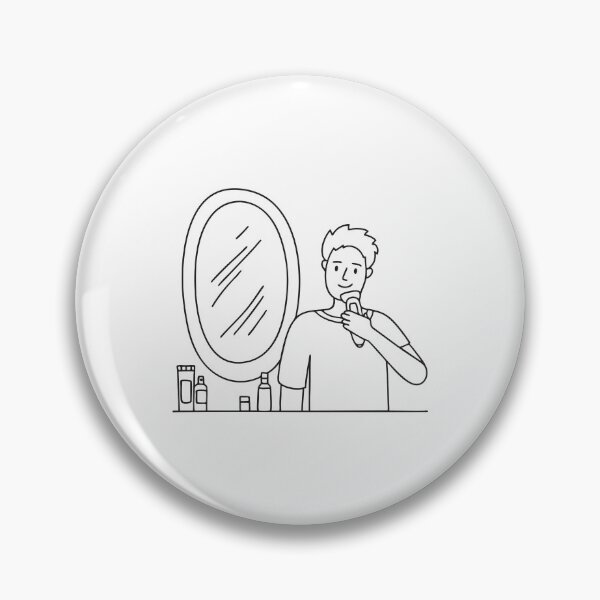 Item preview, Man Using Beard Trimmer by Mirror designed and sold by rasagamastore.