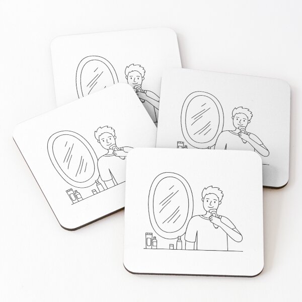 Item preview, Man Using Beard Trimmer by Mirror designed and sold by rasagamastore.