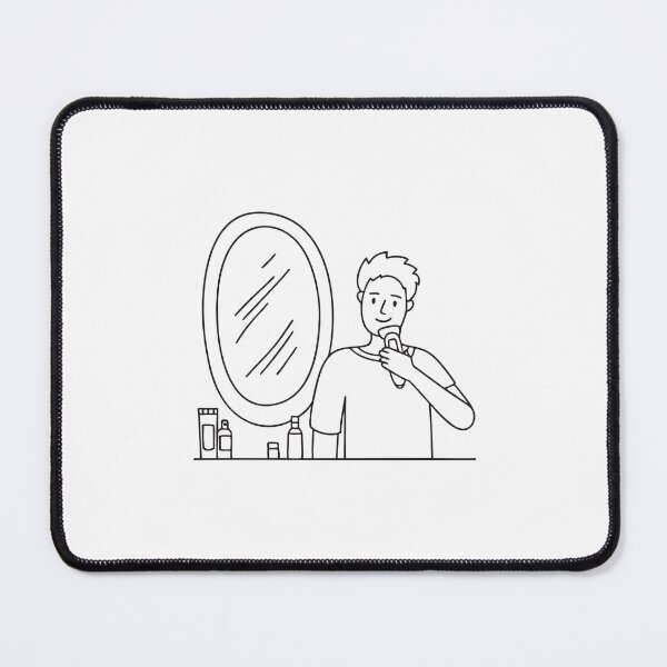 Item preview, Man Using Beard Trimmer by Mirror designed and sold by rasagamastore.