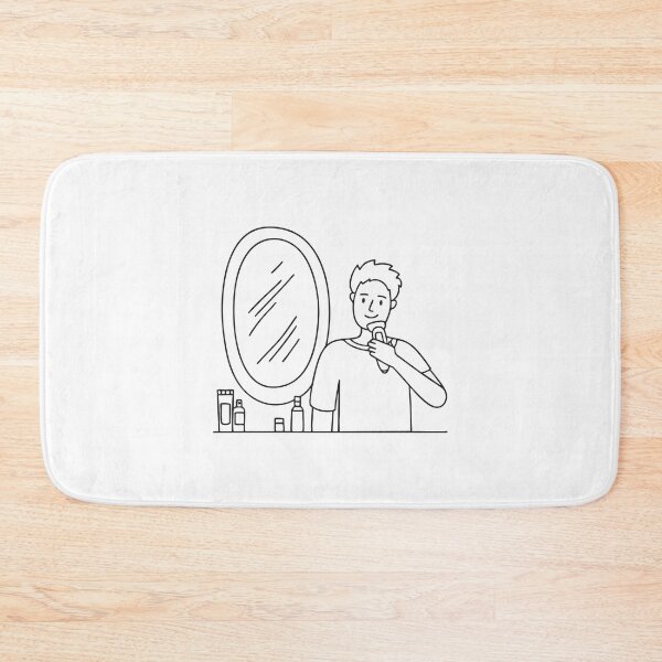 Item preview, Man Using Beard Trimmer by Mirror designed and sold by rasagamastore.