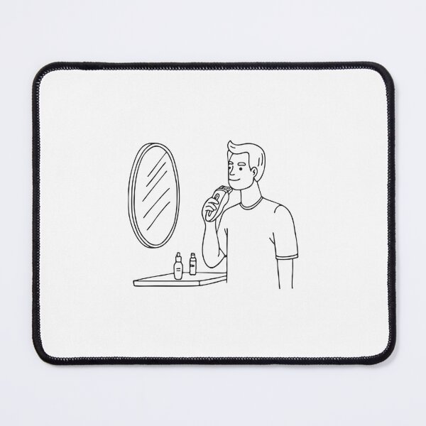 Item preview, Man Holding Beard Trimmer Near Mirror designed and sold by rasagamastore.