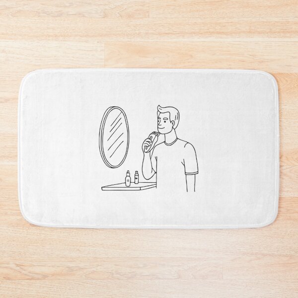 Item preview, Man Holding Beard Trimmer Near Mirror designed and sold by rasagamastore.