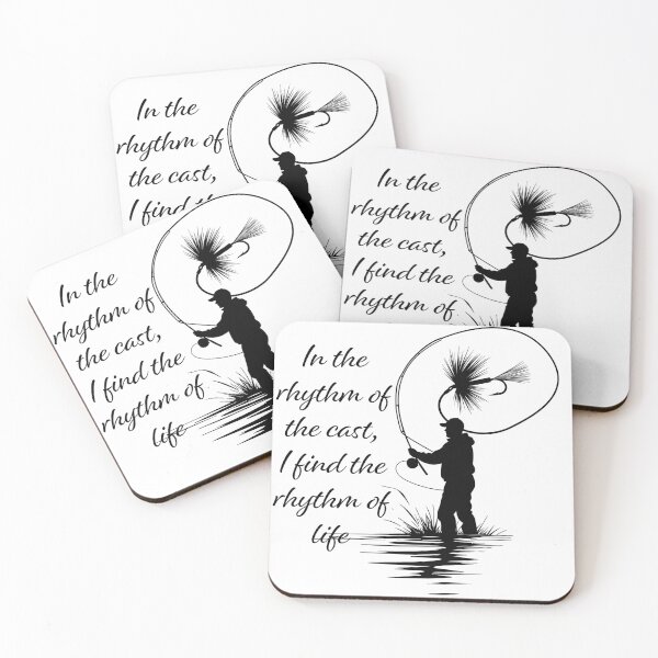 Item preview, Fly fishing illustration "In the rhythm of the cast, I find the rhythm of life". designed and sold by Art-Horizon.