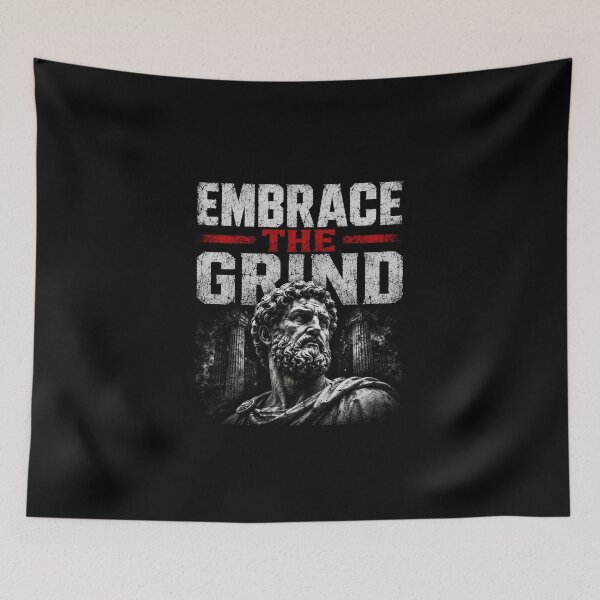 Item preview, Embrace The Grind Stoic Motivation Design designed and sold by IronDiscipline90.