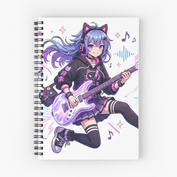 Item preview, Cyber Pop Anime Guitarist - Kawaii Rockstar Musician Art designed and sold by MugenAnime.