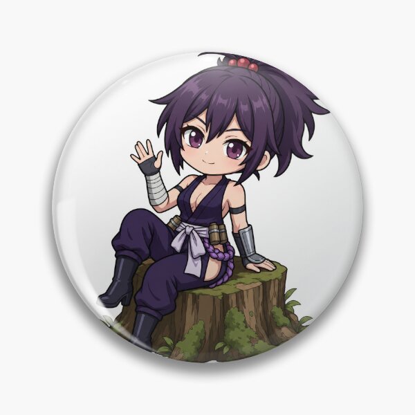 Aperçu de l'œuvre Yuzuriha Chibi assise sur une souche d'arbre - Paradis de l'Enfer créée et vendue par Void Shard Studios.