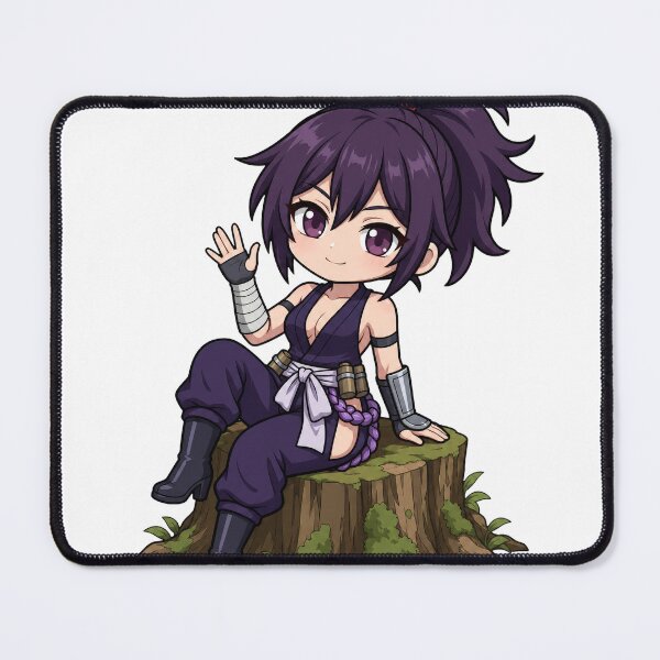 Item preview, Yuzuriha Chibi Sitting on Tree Stump - Hell's Paradis designed and sold by Void Shard Studios.