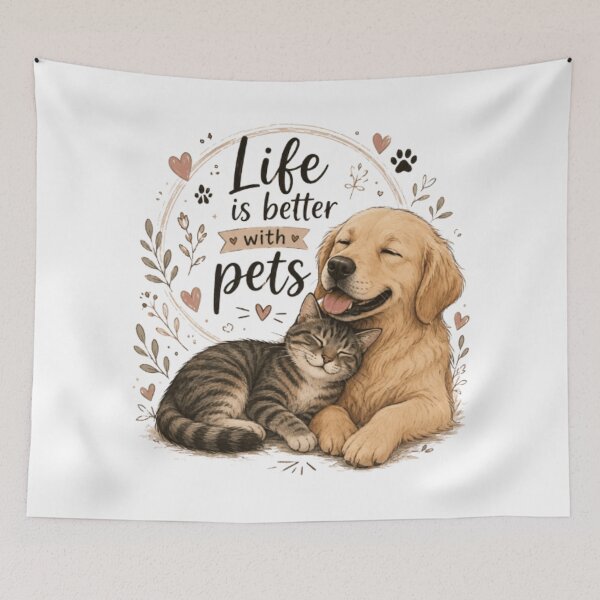Item preview, Life is better with pets designed and sold by GatesShop.