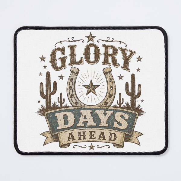 Item preview, Glory Days Ahead Western Cowboy Horseshoe Retro Country Design designed and sold by SoulThread Studio.