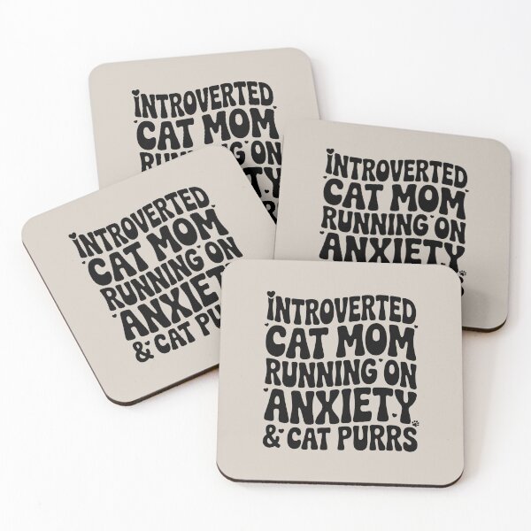 Item preview, Retro Groovy Introverted Cat Mom Quote designed and sold by GrafTeesLab.