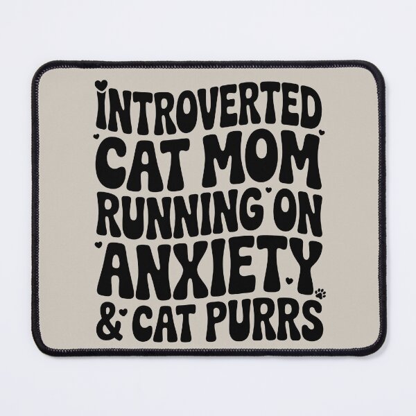 Item preview, Retro Groovy Introverted Cat Mom Quote designed and sold by GrafTeesLab.