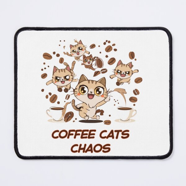 Item preview, Coffee Cats Chaos - Funny Hyper Caffeinated Kittens designed and sold by AMBAYK.