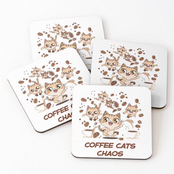 Item preview, Coffee Cats Chaos - Funny Hyper Caffeinated Kittens designed and sold by AMBAYK.